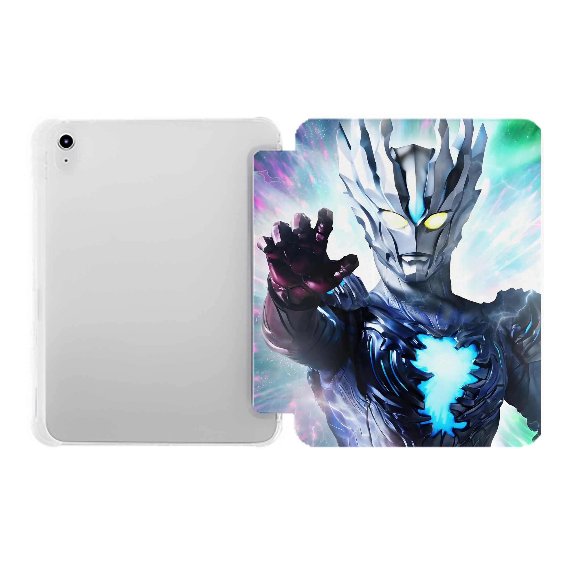 （画像用） ウルトラマン Ultraman IPad ケース ペン収納付き 三つ折りスタンド PUレザー×シリコン 対応機種9.5/10.5/10.9インチ
